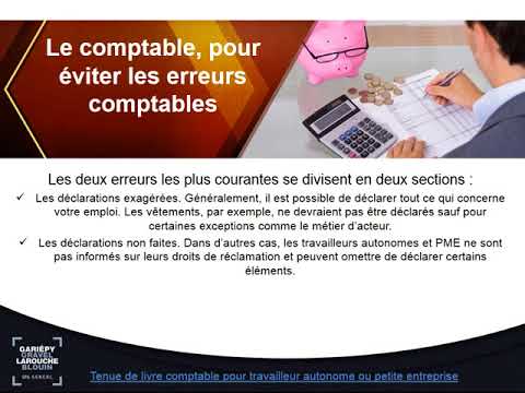 Guide pour Tenue de livre comptable pour travailleur autonome
