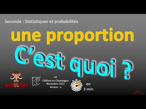 C'EST QUOI Une proportion