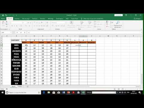 Excel Calcul de Moyenne avec Coefficient